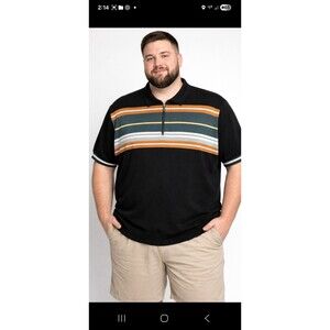 Murano Men's XXL Black 1/4 Zip Knit Polo sweater Shirt Dillard’s, high-quality